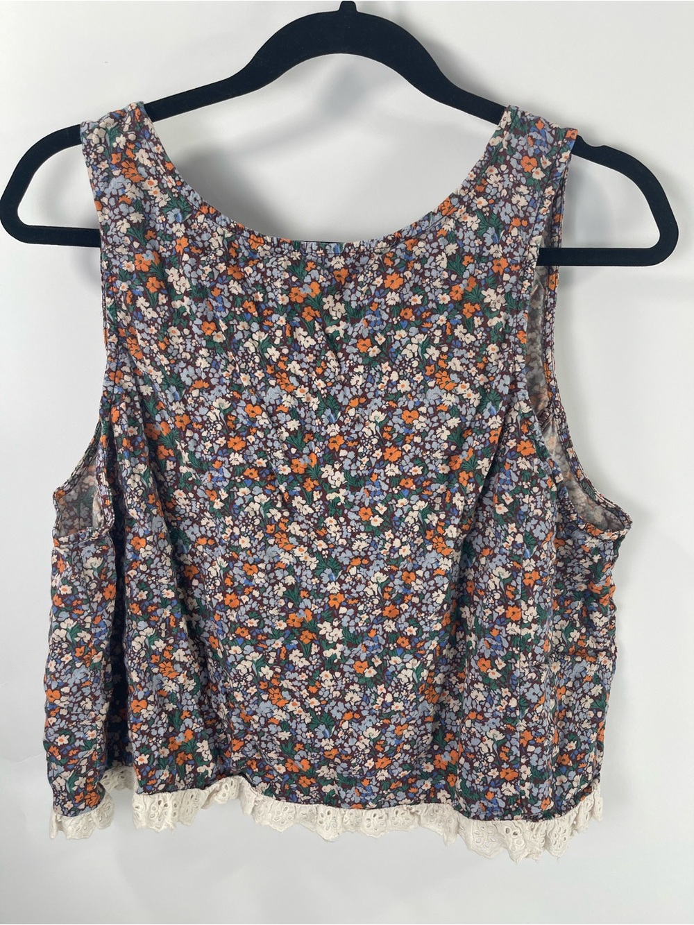 Anthropologie Women’s Multicolor Floral Crop Vest XL Top - Picture 3 of 8